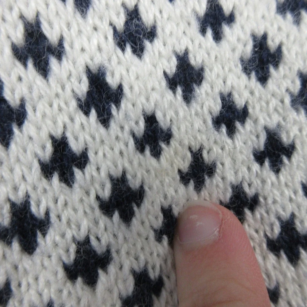 Long Wharf Supply Co Mens XL 1/4 Zip Sweater Fair Isle White Navy Nautical - Picture 9 of 15